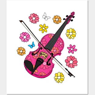 Mothers Day Violin Mom Female Musician Posters and Art